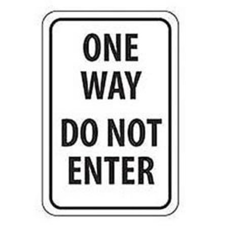 NATIONAL MARKER CO NMC Reflective Aluminum Sign, One Way Do Not Enter , .080 Thick TM73J